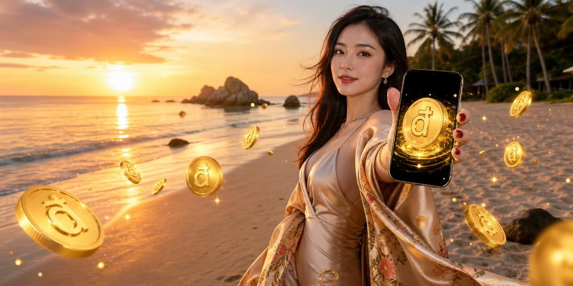 Người chơi tại Phú Quốc trải nghiệm casino di động trên bãi biển buổi tối